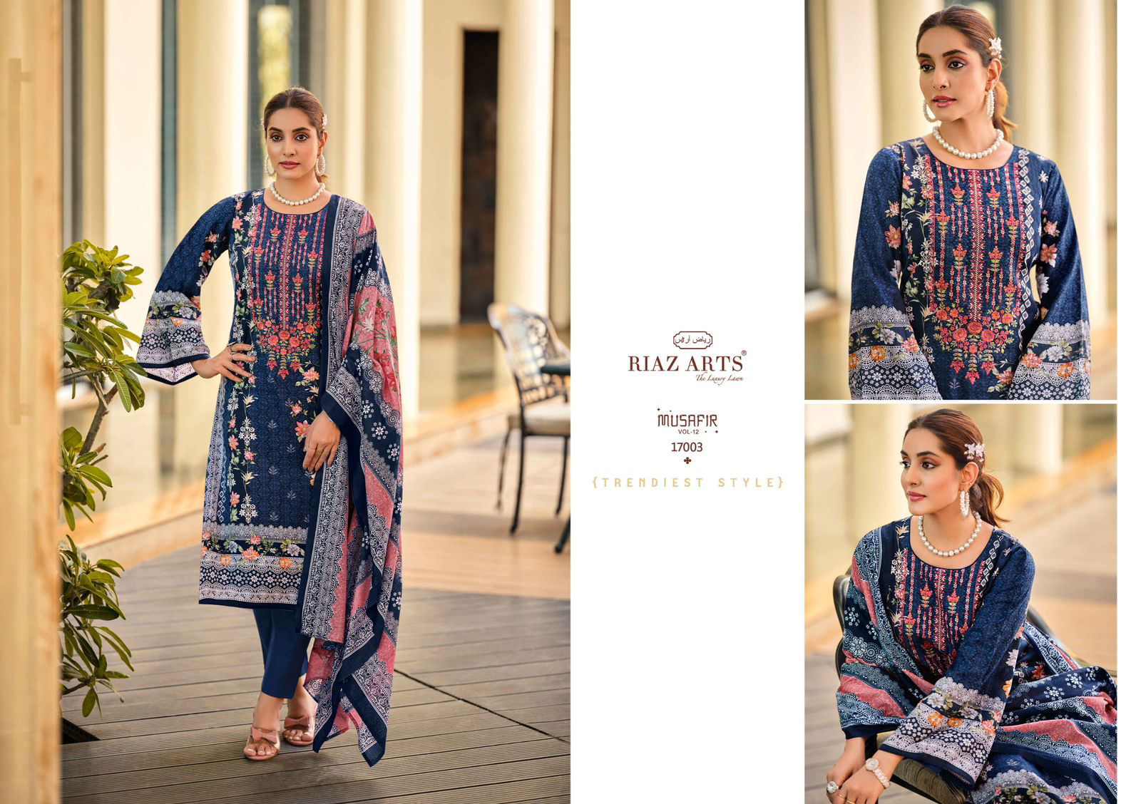 Musafir Vol 12 By Riaz Arts Printed Karachi Cotton Dress Material Wholesale Shop In Surat
